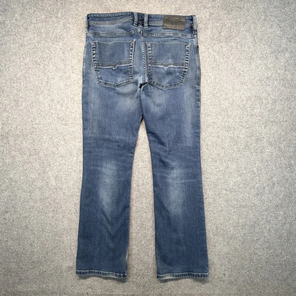 Diesel Mens Jeans 32x32 (Fits 34x31) Blue Zatiny Regular Bootcut Stone Wash